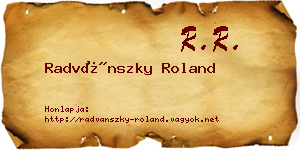 Radvánszky Roland névjegykártya