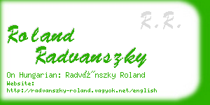 roland radvanszky business card